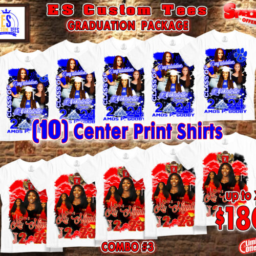 10 Grad Center Print Shirts
